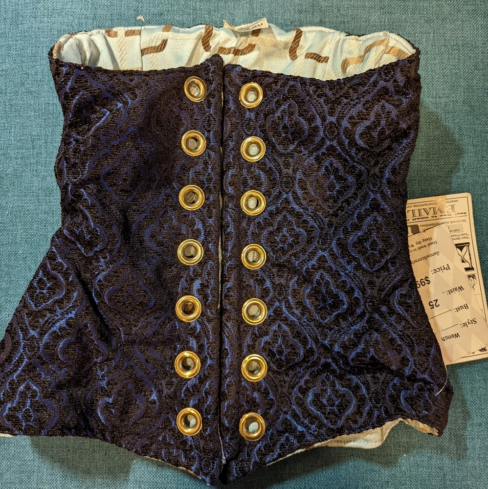 25" royal blue damsel in this dress wench corset